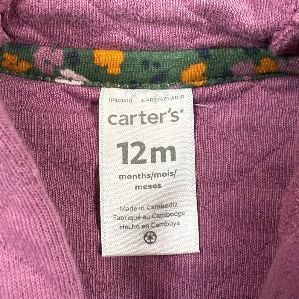 CARTER’S Baby‎ Girls Quilted Hooded Coat Jacket 12 Months Cozy Warm